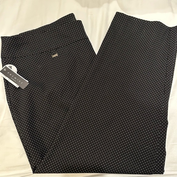 Premise Woman Polka Dot Ankle Pants Plus Size 3X Black Pull-On Tummy Control NWT - Picture 15 of 15